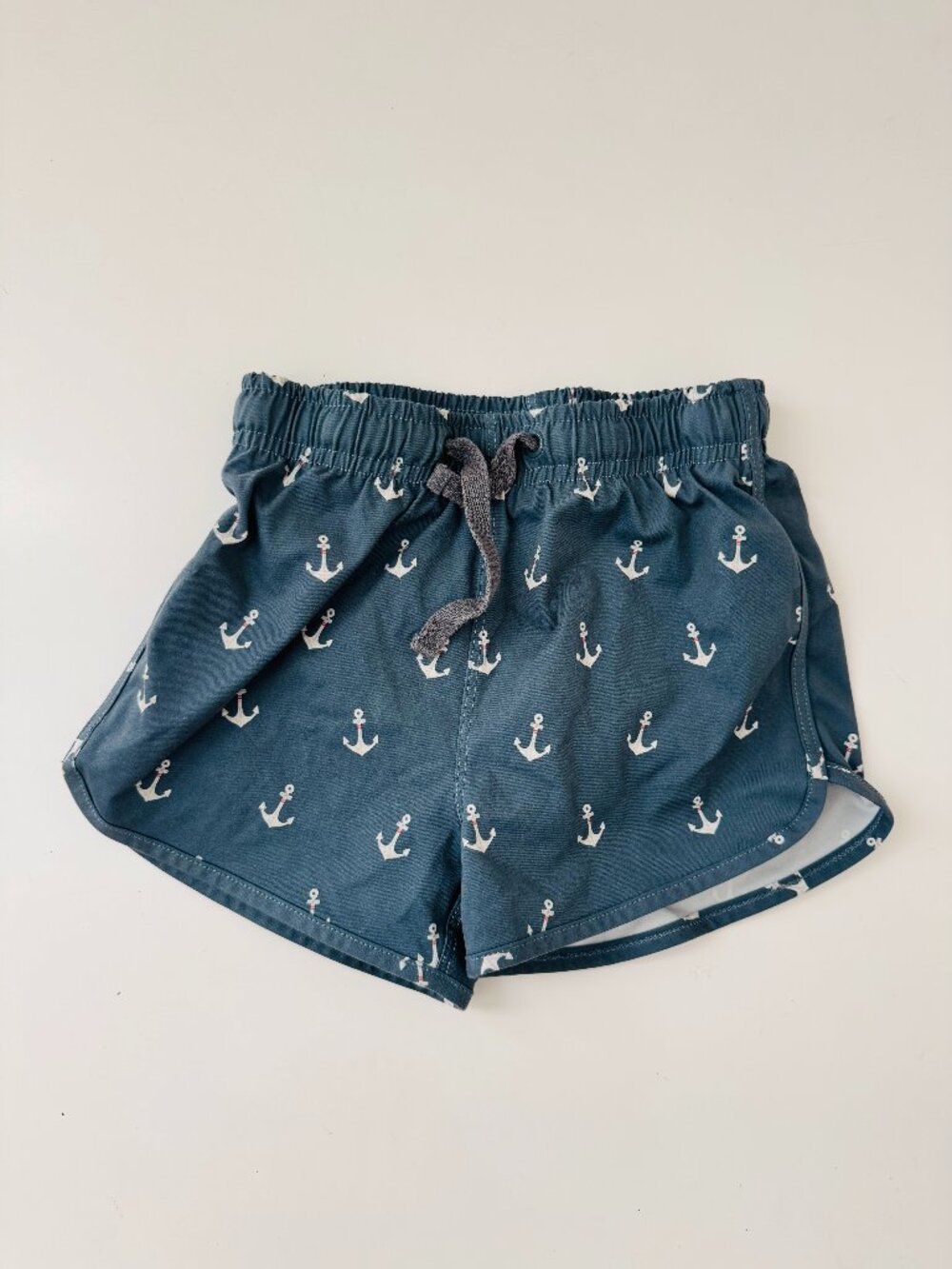 Rylee and Cru Baby Boy Swim Shorts 18-24 Month Blue Anchor Print Elastic Waist D